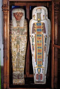 Egyptische sarcofaag bedekt met hiërogliefen